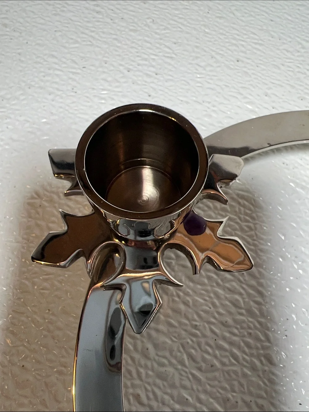 Silver Chrome Snowflake Candle Holder: Biedermann India, Holds 4 Taper Candles